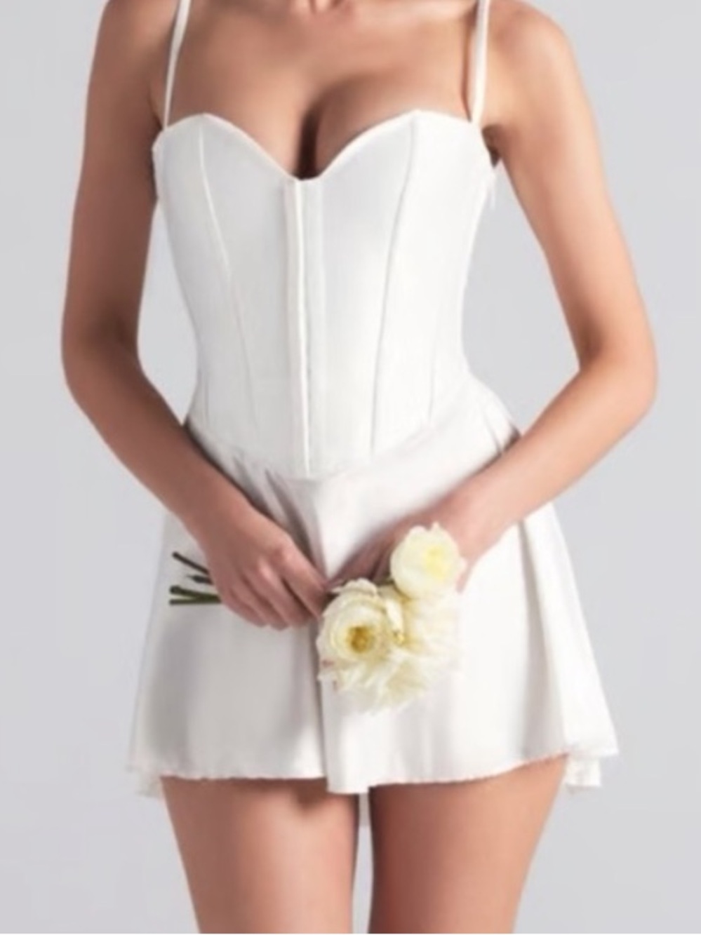 SKIMS White Backless Corset Mini Dress